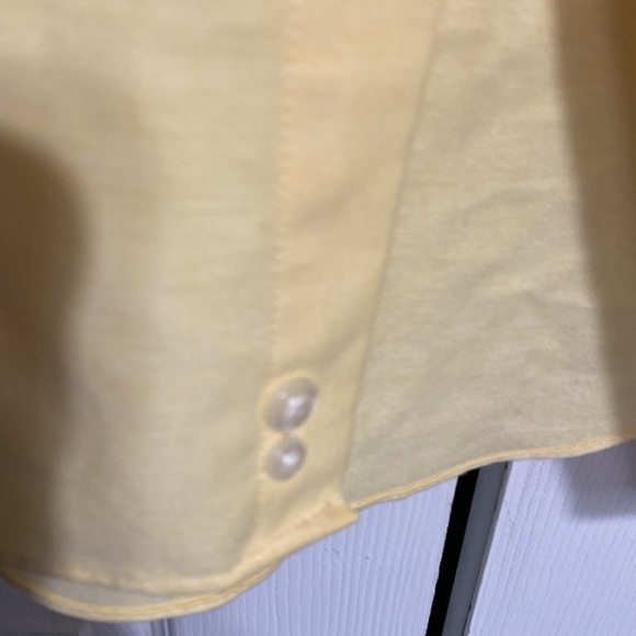 Mens Stafford yellow cotton blend button down shirt size 16 1/2 - Picture 10 of 14
